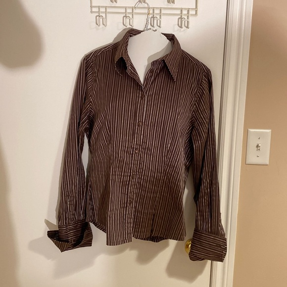 Brown and silver striped Mexx blouse - Picture 1 of 2